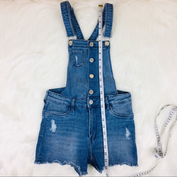 H&M Distressed Denim Overalls Size 11-12 - Picture 3 of 7